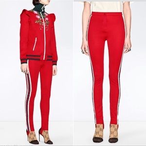 Gucci Striped Web Jersey Stirrup Leggings